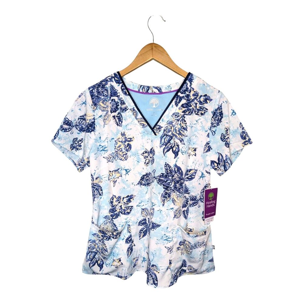 Healing Hands Amanda Scrub Top Purple Label MEDIUM multicolor Comfortable New